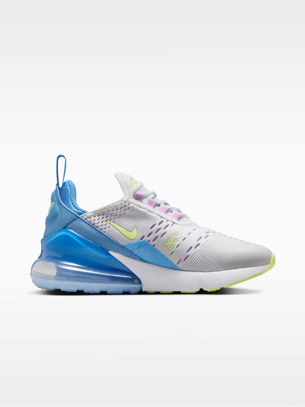 Size 7Y / 8.5W Nike Air Max 270 Pure Platinum Blue GS IB4401-043